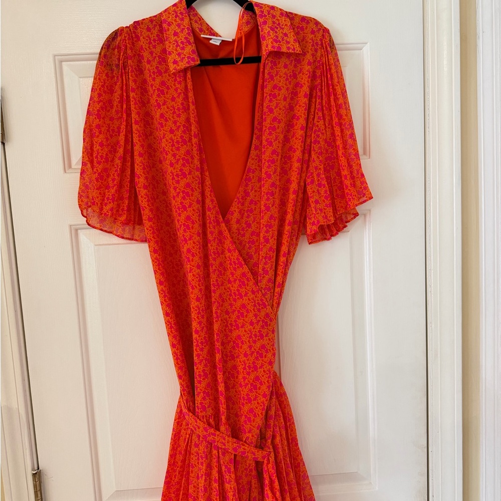 Alexis Vibrant Red Floral Midi Dress